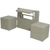 Image de Ensemble de balcon table et pouf ou banc Gris Java - Jardideco