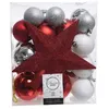 Image de Boîte de 33 accessoires EDM - esprit de Noël - Argenté, Rouge et Blanc - 72209