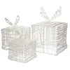 Image de ECD Germany Lot de 3 Boîtes Cadeaux avec 90 LEDs Blanc Chaud, en Métal, Alimentation