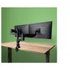Image de R-Go Bras d'écran double Caparo - Kit de montage (bras de moniteur réglable) - pour 2 écrans LCD - aluminium - argent mat - Taille d'écran : jusqu'à 2 x 32" - montrable sur bureau