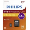 Image de Carte microSDXC Philips 64 Go Class 10 avec adaptateur SD Noir