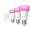 Image de Philips Hue White and Color Ambiance, Kit de démarrage 3 ampoules E27, 75W, Bluetooth, fonctionne avec Alexa, Google et Homekit
