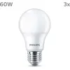 Image de Ampoule Led - Philips - 60 W - E27 - Blanc Chaud - Dépolie - Non-Dimmable - 3 Pieces