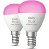 Image de Philips Hue, Ampoule, Lustre d'ambiance blanc et couleur (E14, 470 lm, 2x)