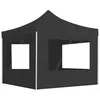 Image de vidaXL Partytent inklapbaar met wanden 3x3 m aluminium antraciet45488
