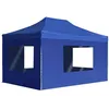 Image de vidaXL Partytent inklapbaar met wanden 4,5x3 m aluminium blauw45497