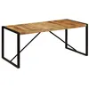 Image de Table a manger fixe sans tiroir 6 personnes rectangulaire en Bois massif L 180 cm