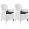 Image de Lot de 2 chaise vidaxl en rotin non pliable exterieur H. 89 cm blanc