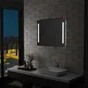 Image de vidaXL Miroir Mural à LED pour Salle de Bains Miroir à Lumière Miroir à Eclairage Economie d'Energie Miroir Carré Intérieur 144706