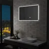 Image de vidaXL Badkamerspiegel LED met aanraaksensor en tijdweergave 100x60 cm144739