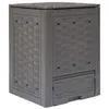 Image de vidaXL Composteur de jardin Marron 60x60x83 cm 300 L Plastique rotin