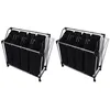 Image de vidaXL Trieuses à linge avec sacs 2 pcs Noir et Gris