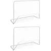 Image de Buts de football 2 pcs avec filets 182x61x122 cm Acier Blanc