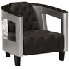 Image de vidaXL Fauteuil luchtvaartstijl echt leernoir