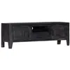Image de vidaXL Meuble TV Noir 118 x 30 x 40 cm Bois de manguier massif
