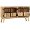 Image de Buffet Marron et noir 160x30x80 cm Bois de manguier solide brut