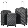 Image de vidaXL Valise rigide 3 pcs Noir ABS 91886
