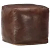 Image de vidaXL Pouf 40x40x40 cm cuir de chèvre véritable donkermarron248127