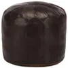 Image de Pouf 40 x 35 cm Marron foncé Cuir véritable de chèvre