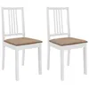 Image de Chaises à manger avec coussins lot de 2 blanc bois solide