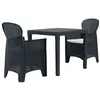 Image de vidaXL 3-delige Tuinset rattan-look kunststof antraciet276113