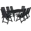 Image de Ensemble à manger d extérieur 9 pcs Plastique Anthracite