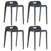Image de Tabourets empilables lot de 4 noir plastique