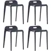 Image de Vidaxl Tabourets Empilables, 4 Pcs, Noirs, Plastique