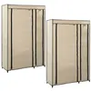 Image de Garde robes pliables 2 pcs Crème 110x45x175 cm Tissu