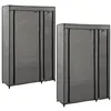 Image de Garde robes pliables 2 pcs Gris 110x45x175 cm Tissu