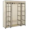 Image de Armoire avec compartiments et tiges Crème 150x45x176 cm Tissu