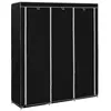 Image de Armoire avec compartiments et barres Noir 150x45x175 cm Tissu