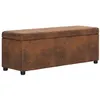 Image de Banc avec compartiment de rangement 116 cm Marron Similicuir