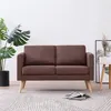 Image de vidaXL Canapé à 2 places Tissu Marron