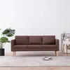 Image de vidaXL Canapé à 3 places Tissu Marron