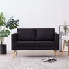 Image de vidaXL Canapé à 2 places Tissu Noir