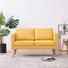 Image de vidaXL Canapé à 2 places Tissu Jaune