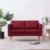 Image de vidaXL Canapé à 2 places Tissu Rouge bordeaux