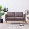 Image de vidaXL Canapé à 2 places Tissu Taupe