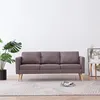 Image de vidaXL Canapé à 3 places Tissu Taupe