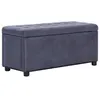 Image de Pouf de rangement 87,5 cm Gris Similicuir daim