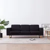 Image de vidaXL Canapé à 3 places Tissu Noir