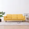 Image de vidaXL Canapé à 3 places Tissu Jaune