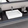 Image de Lavabo 60x38x11 cm Fonte minérale marbre Blanc