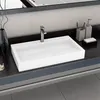 Image de Lavabo 80x46x11 cm Fonte minérale marbre Blanc