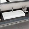 Image de Lavabo 100x46x11 cm Fonte minérale marbre Blanc