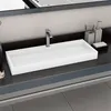 Image de Lavabo 120x46x11 cm Fonte minérale marbre Blanc