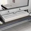 Image de Lavabo 120x46x11 cm Fonte minérale marbre Blanc