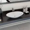 Image de vidaXL Lavabo Lave-Mains Vasque à Poser Evier Vasque à Monter Salle de Bain Intérieur Salle d'Eau Cabine de Toilette Maison 144069