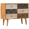 Image de vidaXL Buffet avec Motif Imprimé Commode Armoire de Rangement Salon Salle de Séjour Intérieur Maison 90x30x70 cm Bois de Manguier Massif 247916
